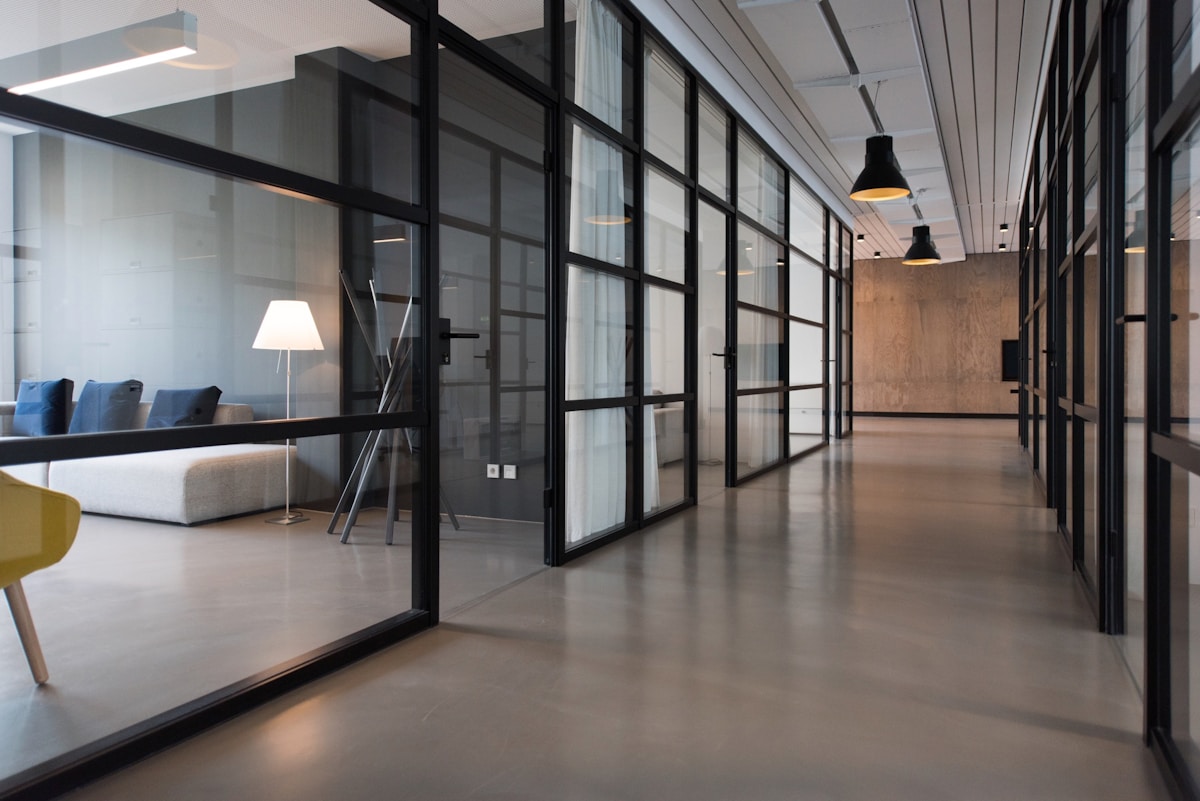 Team meeting in a modern office lounge
